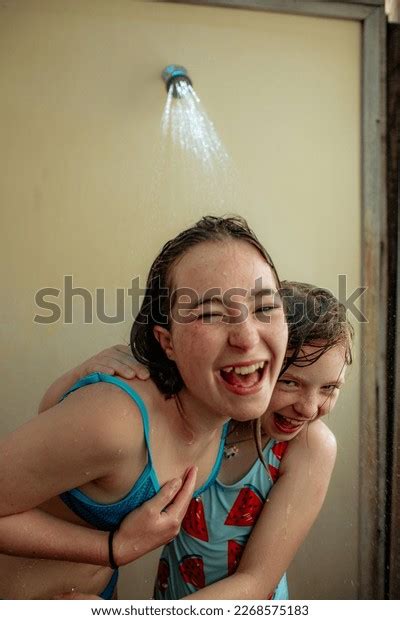 sister in the shower